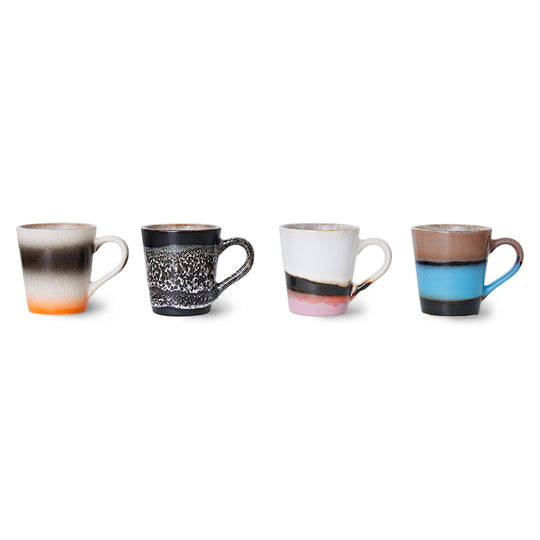Ceramic 70s Espresso Mugs (4) FUNKY