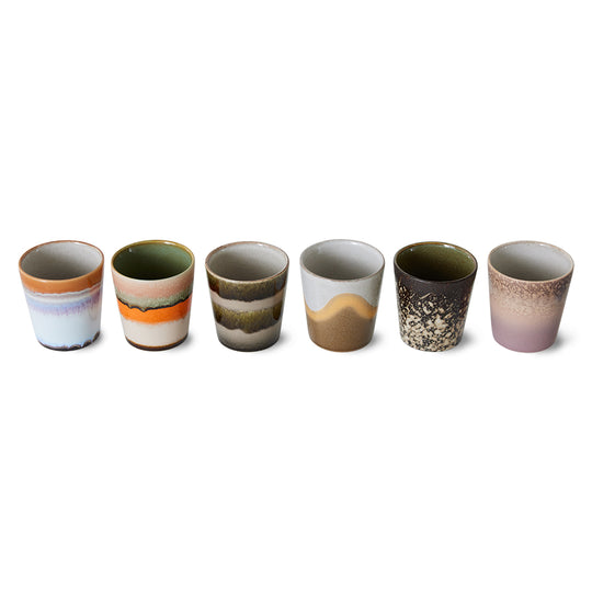 Ceramic 70s Coffee Mugs (6) ELEMENTS