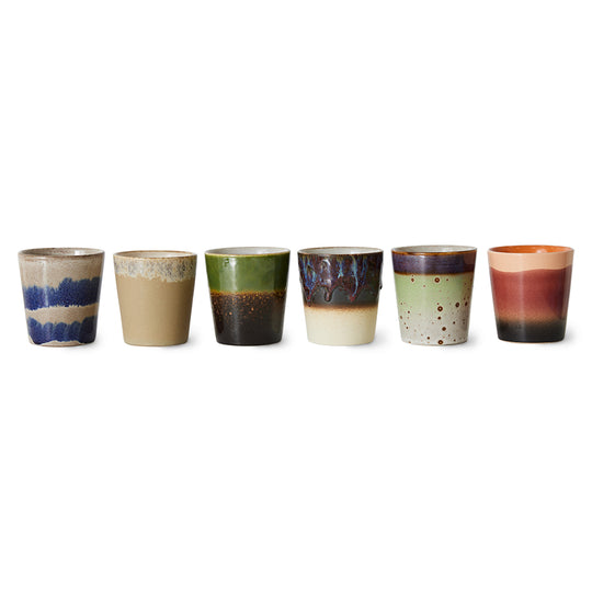 Ceramic 70s Coffee Mugs (6) GROUNDING