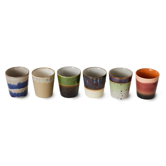 Ceramic 70s Coffee Mugs (6) GROUNDING