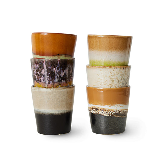 Ceramic 70s Coffee Mugs (6) SOIL
