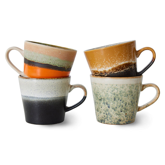 Ceramic 70s Cappuccino Mugs (4) VERVE
