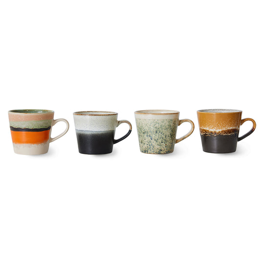 Ceramic 70s Cappuccino Mugs (4) VERVE