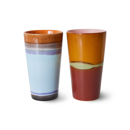 Ceramic 70s Latte Mugs (2) CLASH