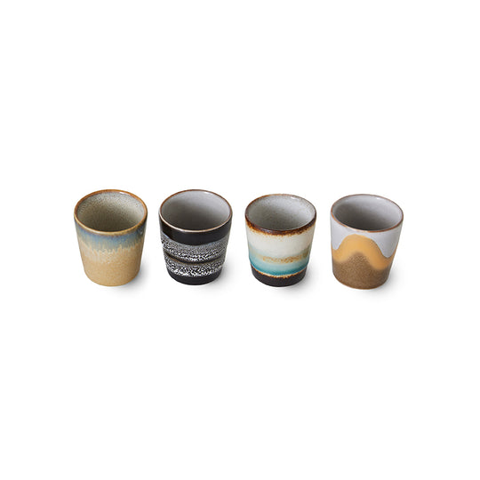 Ceramic 70s Egg Cups (4) GRANITE