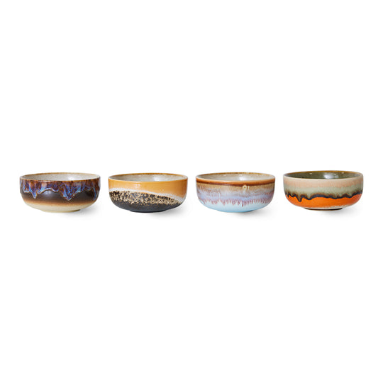 Ceramic 70's Tapas Bowls (4) CRYSTAL