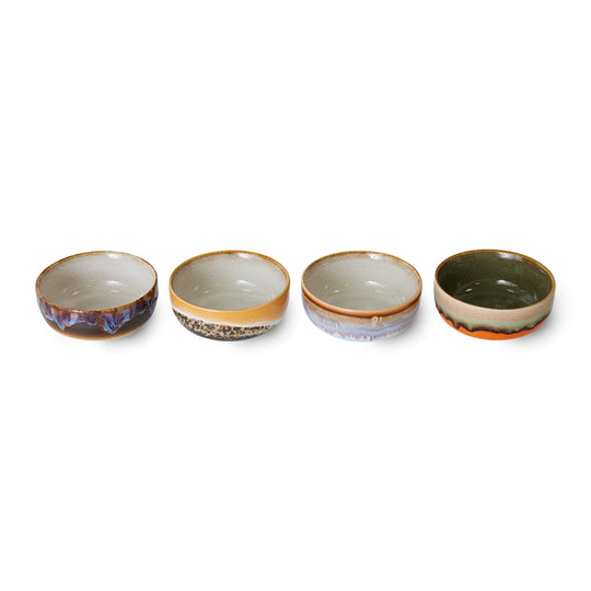 Ceramic 70's Tapas Bowls (4) CRYSTAL