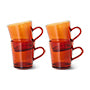 70s GLASSWARE: Coffee Cups AMBER (set of 4)