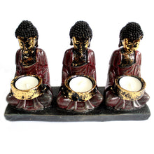 Load image into Gallery viewer, Antique Buddha - Three Devotees Candle Holder