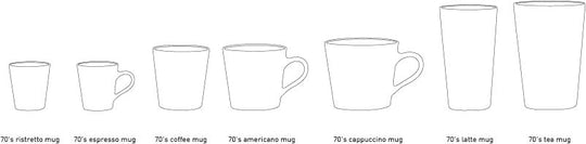 Ceramic 70s Americano Mugs (4) GALILEO