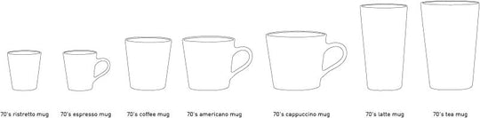 Ceramic 70s Ristretto Mugs (4) GOOD VIBES