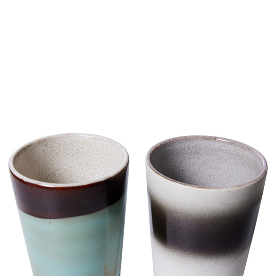 Ceramic 70s Latte Mugs (2) BOOGIE