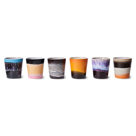Ceramic 70s Coffee Mugs (6) STELLAR