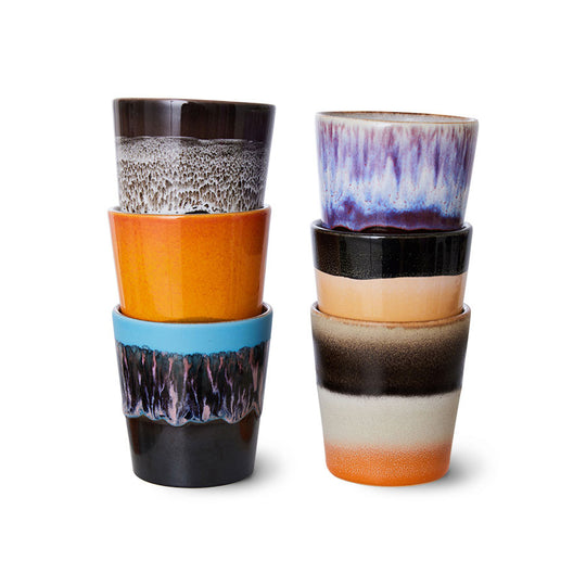Ceramic 70s Coffee Mugs (6) STELLAR
