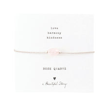 Load image into Gallery viewer, Gemstone Card Rose Quartz Silver Bracelet