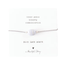 Load image into Gallery viewer, Gemstone Card Blue Lace Agate Silver Bracelet