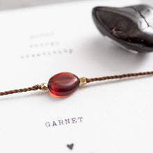 Load image into Gallery viewer, Gemstone Card Garnet Gold Bracelet