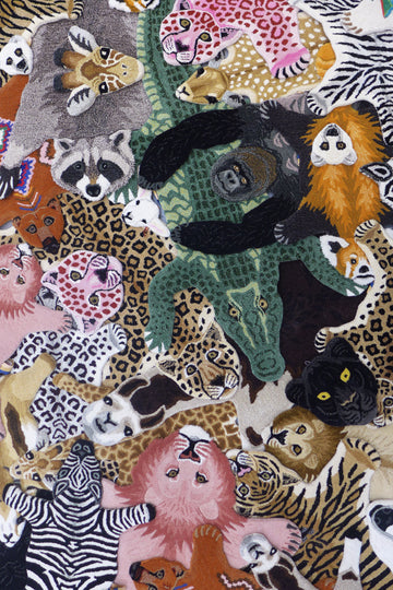 Loony Leopard Head rug