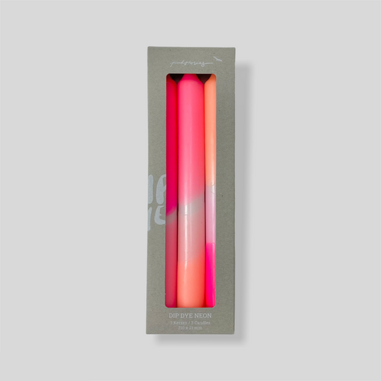 Neon Dip Dye Dinner Candles