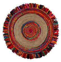 Load image into Gallery viewer, JHAALAR Round Jute Rug + Recycled Fabrics