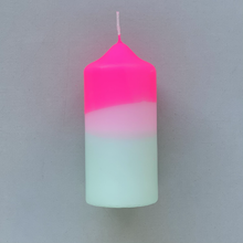 Load image into Gallery viewer, Neon Dip Dye Pillar Candle