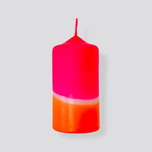 Load image into Gallery viewer, Neon Dip Dye Pillar Candle