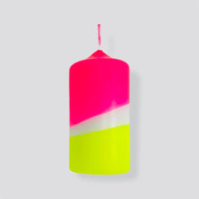 Load image into Gallery viewer, Neon Dip Dye Pillar Candle