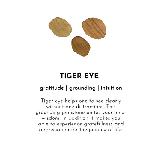 Gemstone Card Tiger Eye Gold Bracelet