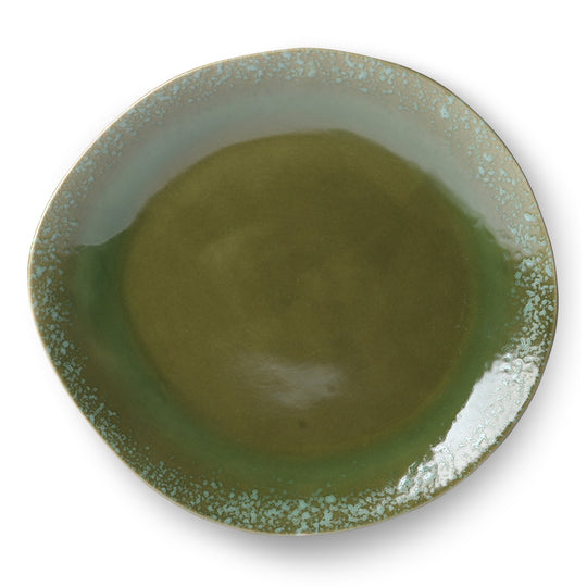 Ceramic 70s Dinner Plates: GREEN (2)