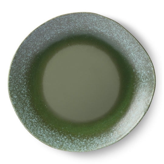 Ceramic 70s Dinner Plates: GREEN (2)