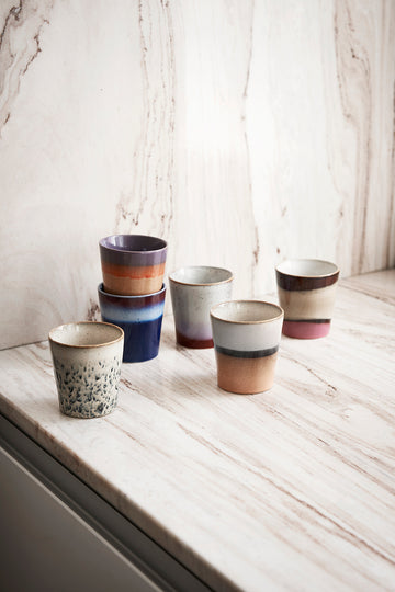 Ceramic 70s Coffee Mugs (6) ORION