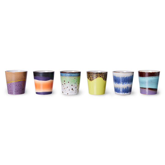 Ceramic 70s Coffee Mugs (6) PLUTO