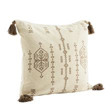 Load image into Gallery viewer, Embroidered Cushion Cover with Tassels 50/50