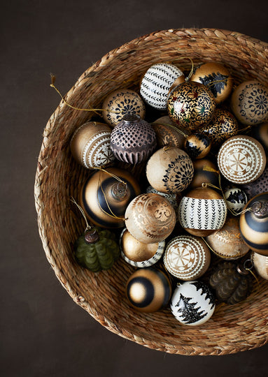Set of 2 Hand Painted Papier Maché Balls