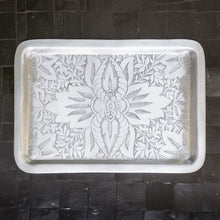 Load image into Gallery viewer, Set of small and large silver Oblong Tray