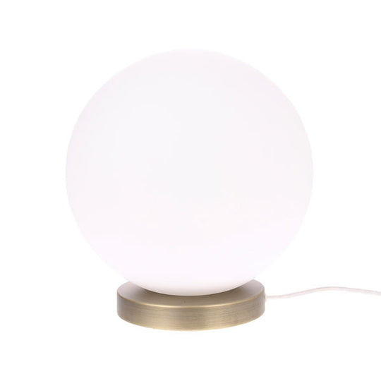 Large White Glass Ball Lamp
